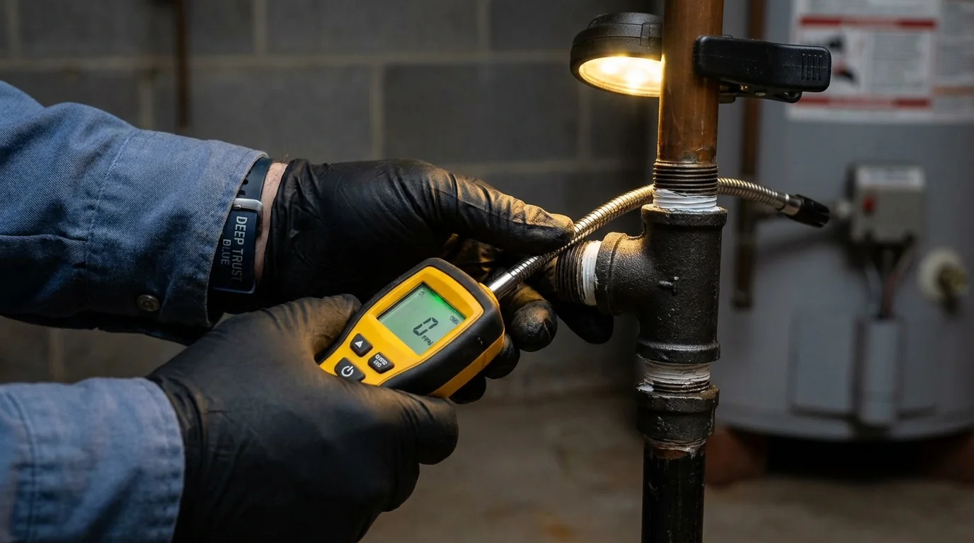 Gas leak detection with electronic sniffer by Johns Plumbing LLC in Hereford