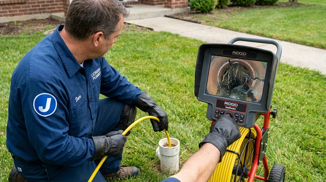 Sewer camera inspection being performed by Johns Plumbing LLC in Hereford